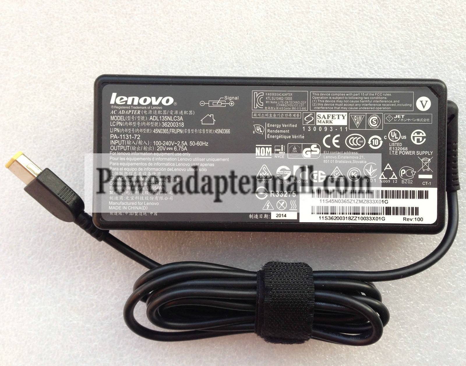135W Lenovo IdeaPad Y50 ADL135NDC3A Notebook AC Adapter